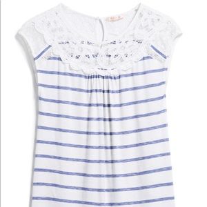 Skies Are Blue Mishella Lace Yoke Knit Top XS